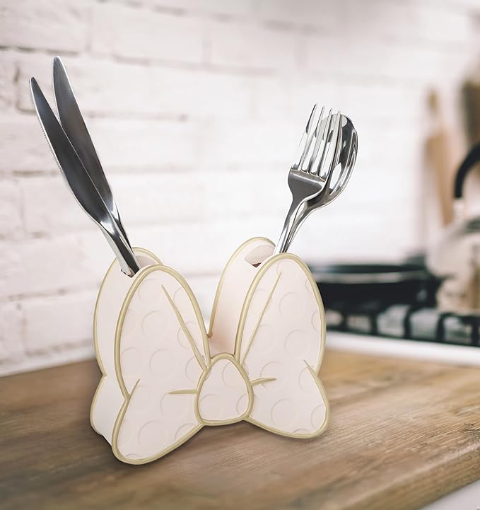 Jay Franco Disney Minnie Mouse Bow Toothbrush Holder - Pink Resin Pencil Holder - Bathroom Storage