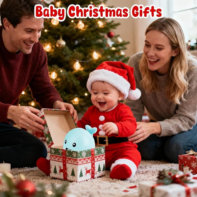Baby Bath Toys for Kids Ages 1-3, Christmas Stocking Stuffers 1 2 3 Year Girl Gift, Whale Bath Toy Sprinkler Light up Bath Toys for Babies 6-12 Months, Toddler Bathtub Toys Newborn Baby Birthday Gifts