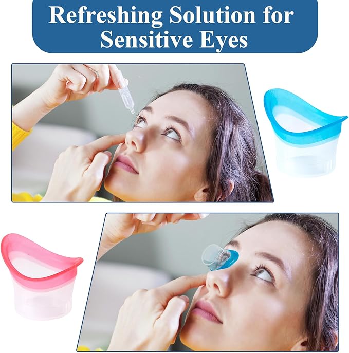 20pcs Eye Wash Cups Cleaner Eye Wash Kit for Rinse Portable Care Tool with Storage Container Silicone Eye Wash Cup for Quick Cleaning Relief Tired Dust Cleaning Makeup Irritants