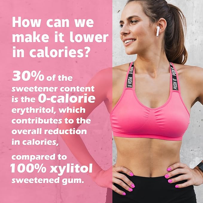 DC24 DAILY CARE Xylitol Chewing Gum with Erythritol, Aspartame Free & Sugar Free Gum for Dry Mouth, Low-Calorie, Sugarless, Watermelon, 60 Pieces (Pack of 1)