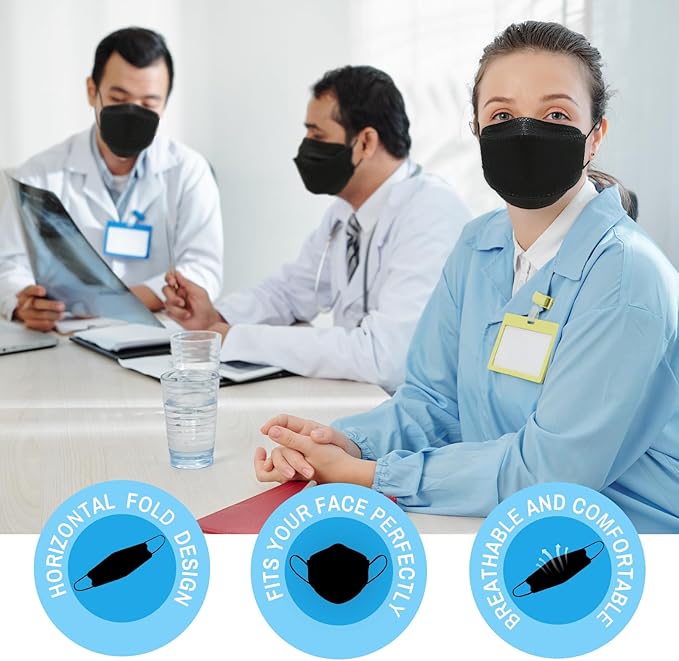 kn95 Face Masks 20 Pack, Breathable Comfortable and Disposable KN95 Mask, Black