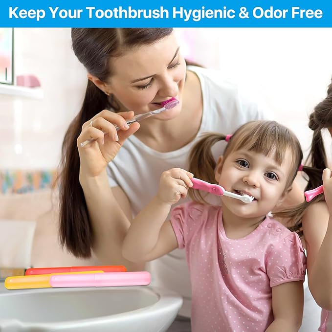 70 Pieces Travel Toothbrush Case, 7 Colors Portable Toothbrush Storage Holder Bulk Plastic Dust Proof Toothbrush Cover Protector Holder for Outdoor Trip Home Camping School