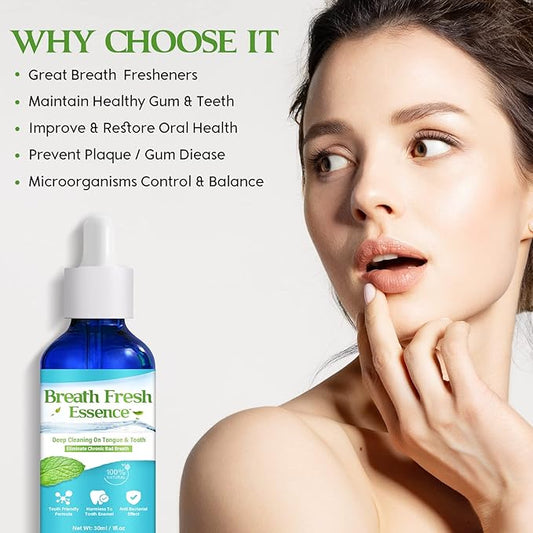 Bad Breath Treatment for Adults,Natural Breath Freshening Drops for Bad Breath, Fast-Acting, Long-Lasting, Boosts Confidence for Socializing, Alcohol-Free