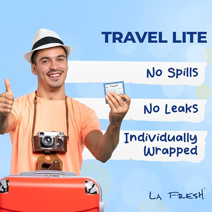 La Fresh Oil-Free Face ‘N’ Hand Refresher Wipes, Made With Natural Japanese Yuzu Scent, Pack of 200 Individually Wrapped Cleansing Wipes, Travel Essentials