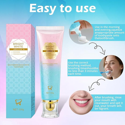 Niacinamide Whitening Toothpaste, Niacinamide Toothpaste Intensive Whitens Teeth, Protects Enamel, Removes Stains & Refreshes Breath, Daily Oral Care at Home Mint Flavor (1 Pack)-YanxiananYagao