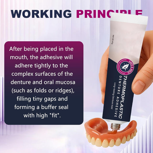 2PCS Thermoplastic Denture Adhesive, Ultra Max Hold Denture Adhesive, DentureAdhesive Fixing Paste, Fixed Dentures, Improving Comfort, Long-Lasting Durability