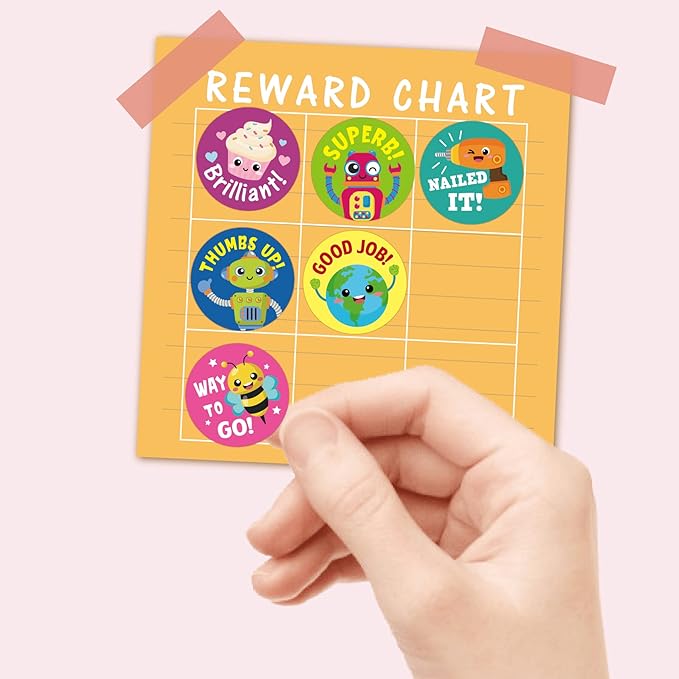 Gooji Small Reward Stickers for Kids, 1008 Pc. Sticker Pack for Teachers, Classroom, Small Motivational Class Supplies for Students, Boy Girl Toddler Good Job Incentive Behavior Preschool Kindergarten