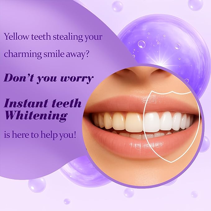 VIELLA POP Purple Toothpaste, Active Antimicrobial Peptide Purple to Blue Foam Whitening Toothpastes with Niacinamide, Fluoride Free, Passion Fruit & Mint Flavor, Appropriate for Sensitive Teeth (2)