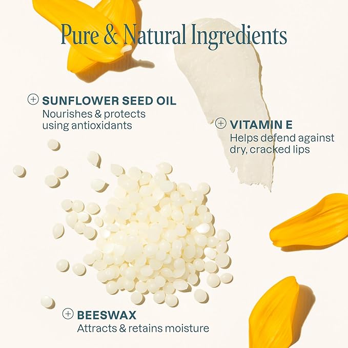 Cliganic Organic Lip Balm Set - 4 Flavors - Natural Hydrating for Cracked & Dry Lips