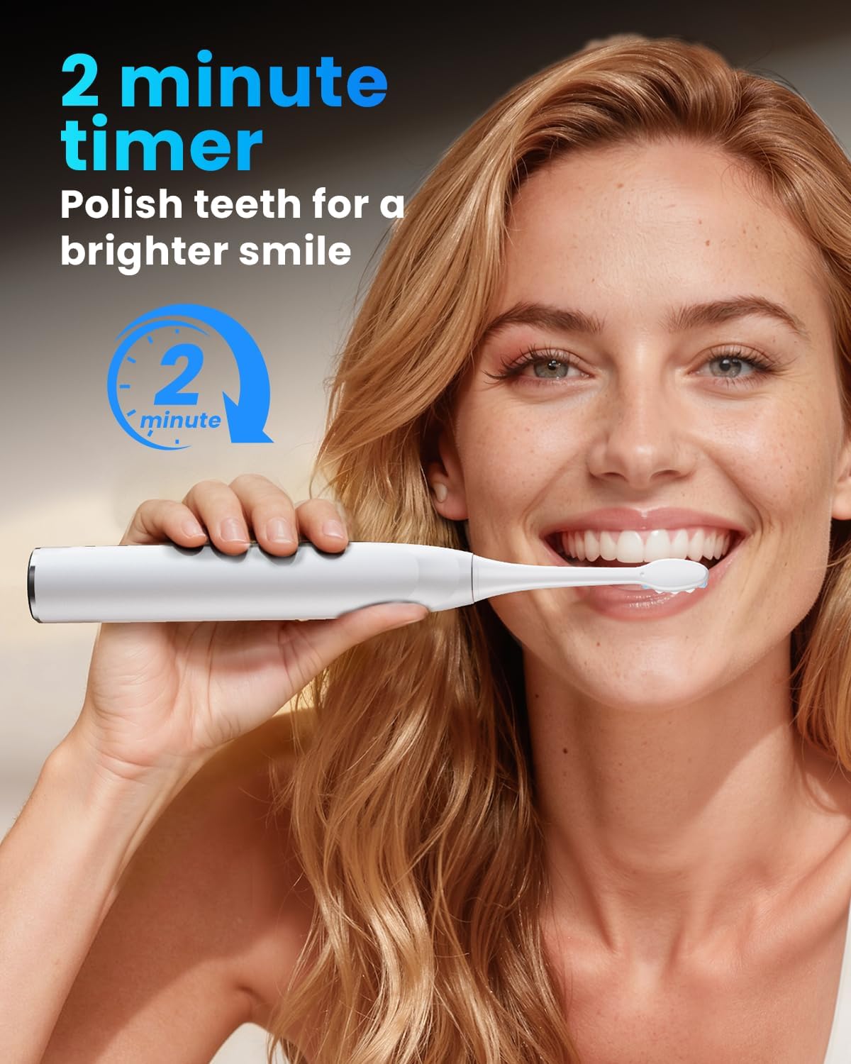 Onlyone Sonic Electric Toothbrush for Adults, Rechargeable Ultrasonic Electric Toothbrush with 8 Brush Heads, Travel Case, Charging Base & Wireless Charging - 5 Modes with Smart Timer