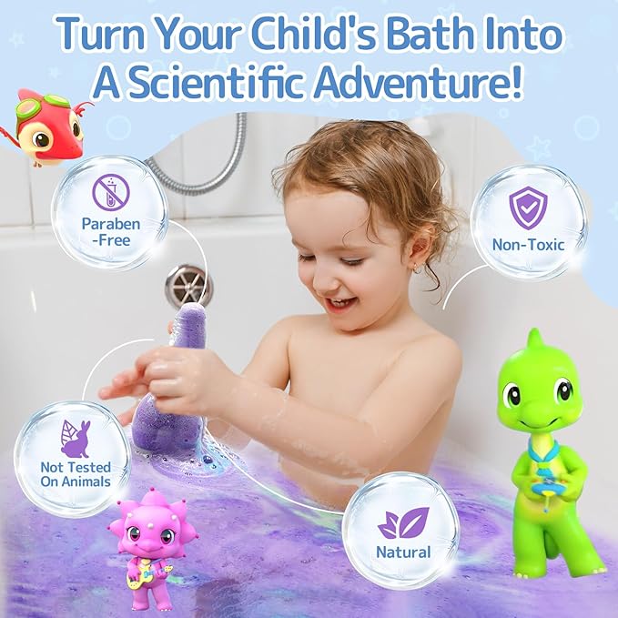 Bath Toys Stocking Stuffers for Kids Potion, SWCANDY 6 Pack Bath Bombs Bathtub Colorful Bubble Foam Boys Girls Scientific Soap Magical Non-Toxic Fizzes Eruption for Ages 4-8 Years Old Toddlers
