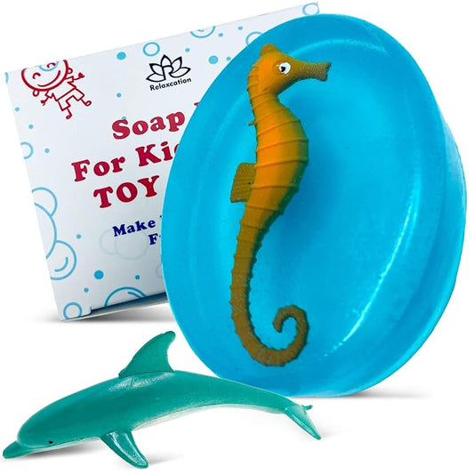 Relaxcation 1 Soap Bar For Kids With Toy Inside Cute Dragon Surprise - Natural Green Apple Kids Soap - Safe For Skin - For Hand, Face and Body Wash - Handmade in USA