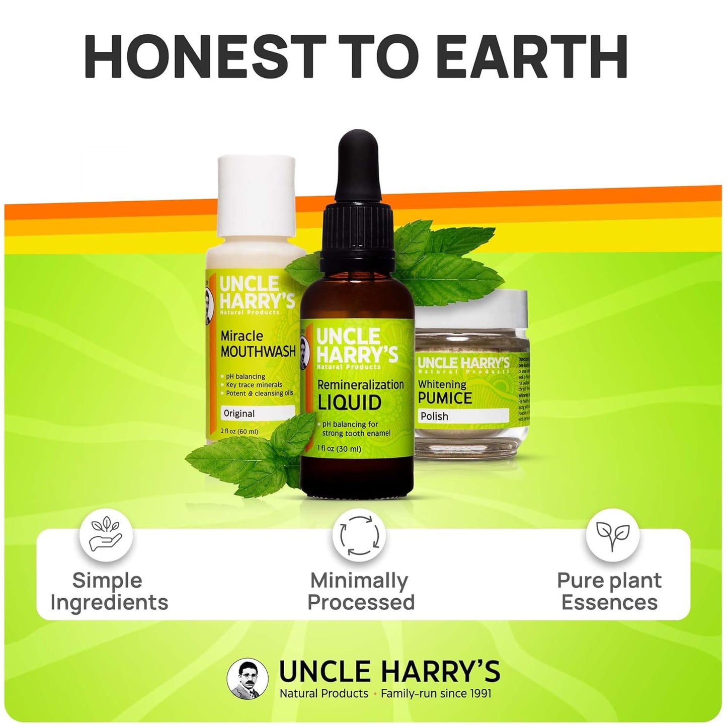 Uncle Harry's Natural Remineralization Kit with Tooth Whitening - 3 Products Strengthen Weak Enamel, Brighten Smile, & Correct Oral Care Issues (1 kit)