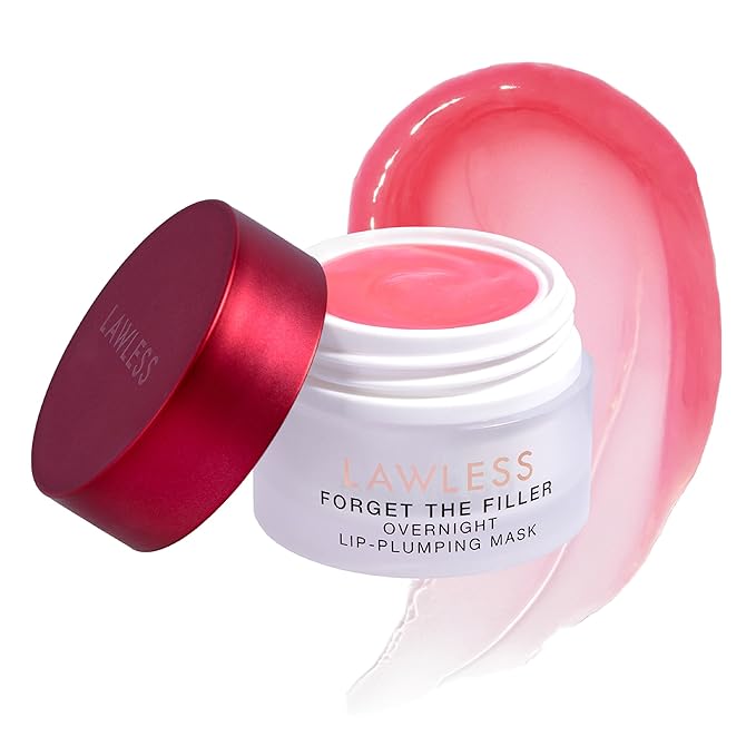 LAWLESS Forget the Filler Lip Mask - Cherry Vanilla - Premium Overnight Lip Plumping Treatment with Natural Ingredients Designed to Plump, Hydrate, and Smooth Lips - 0.28 oz