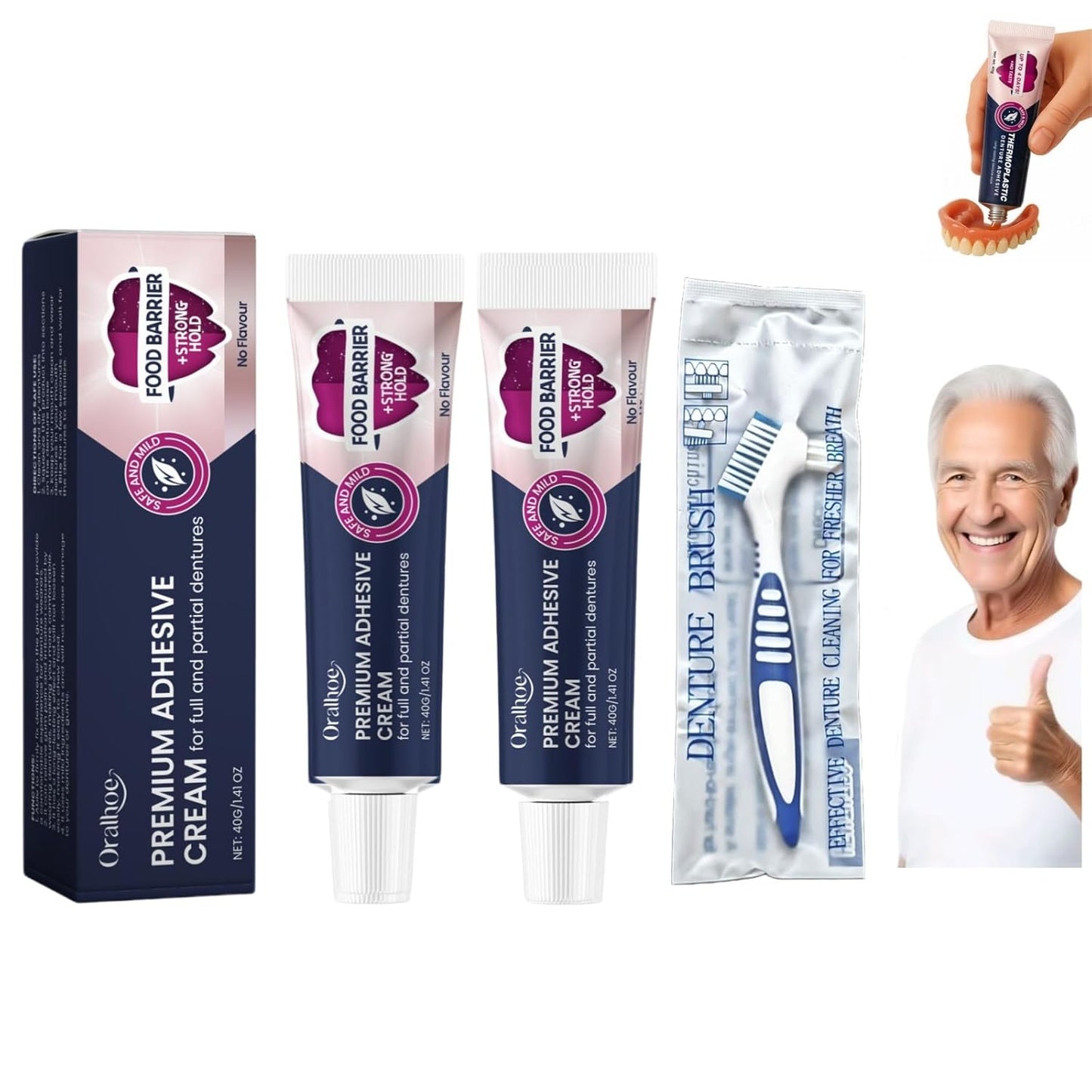 Thermoplastic Denture Adhesive,Lasts for 4 Days Give a Brush (2)