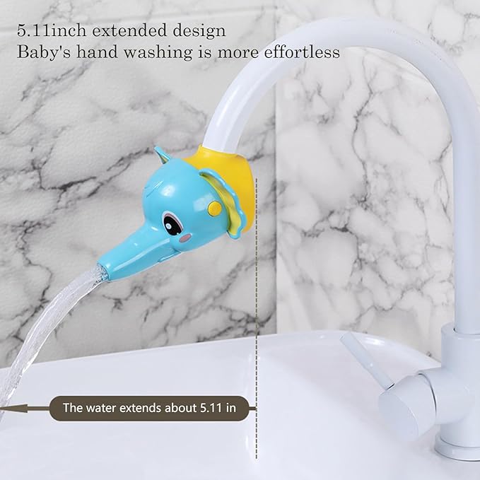 Faucet Handle Extender Set, Faucet Extender for Kids Child Sink Extender Kids Hand Wash Helper Faucet Extender for Bathroom Sink-Light Blue