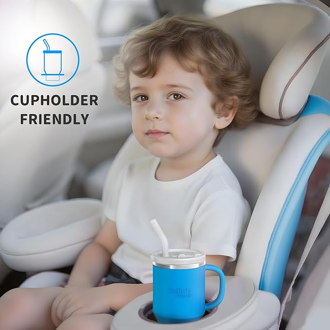 Bella's Friends Handy Mini Tumbler – Adorable 9 oz Sippy Cup for Toddlers 1-3 years old, Flexible Straw, Stainless Interior & Silicone Body, Leak‑Proof, Dishwasher Safe, Ideal for Travel or At Home