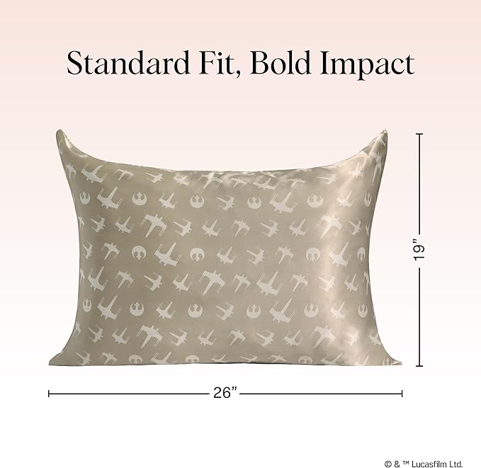 Kitsch x Star Wars Rebel Alliance Satin Pillowcase | Satin Pillowcase with Zipper, Better Than Silk Pillowcase | Frizz-Reducing Pillow Case for Hair & Skin Care, Cooling & Breathable - Standard