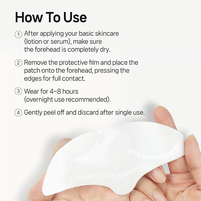 Labottach Forehead Wrinkle Patches Overnight 12ct Korean Hydrogel Anti Wrinkle Patches with Collagen and Vitamin E for Forehead Wrinkles and Frown Lines