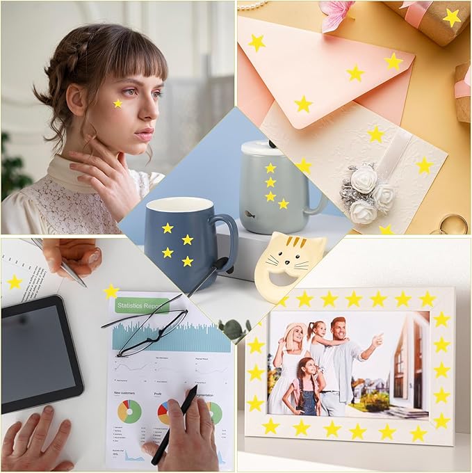 1080PCS Gold Star Stickers, 20 Sheets Reward Stickers for Kids 1.3cm/0.5 Inch Small Stars Sticker Mini Incentive Stars Sticker for Kid School Reward Crafts Decoration