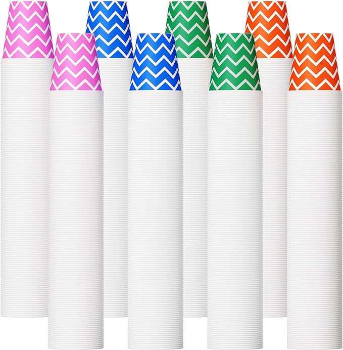 1000 Pack 5oz Paper Cups, Multicolor Paper Disposable Cups, Small Mouthwash Cups, Cold Beverage Drinking Cup for Party, Travel and Event (Strip)