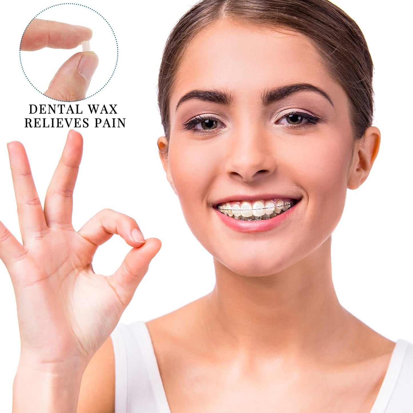 Sinmoe 40 Pack Dental Wax for Braces Orthodontic Wax for Teeth Oral Appliances with Colorful Storage Case and Small Plastic Cutter Repair Kit for Dental Care Wearer Braces Brackets