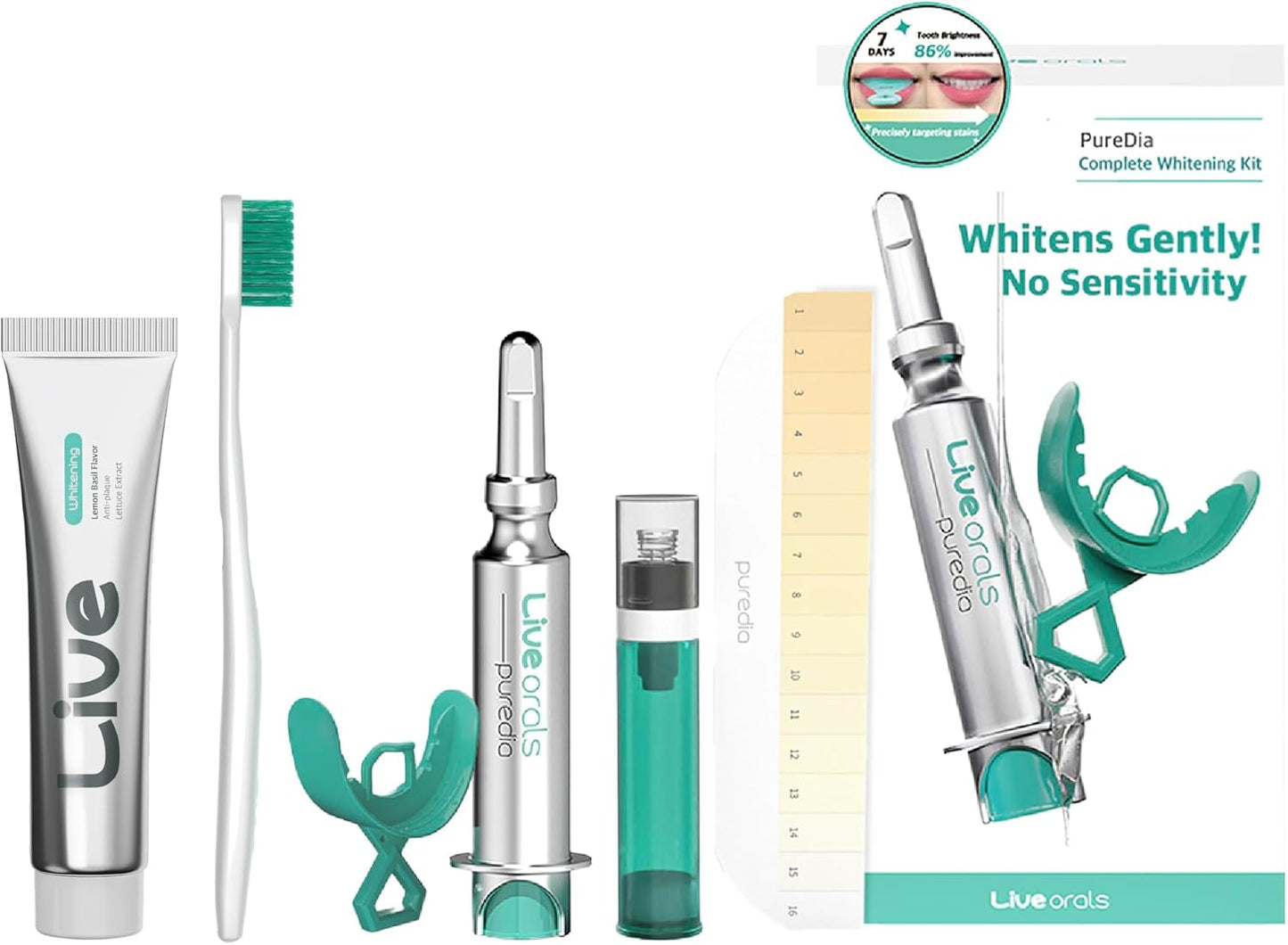 Whitening Set for Adults – 20g Enamel-Safe Whitening Toothpaste + Ultra-Fine Bristle Toothbrush (White), Pack of 3, Gentle on Sensitive Teeth and Gums, Travel-Friendly Oral Care Kit