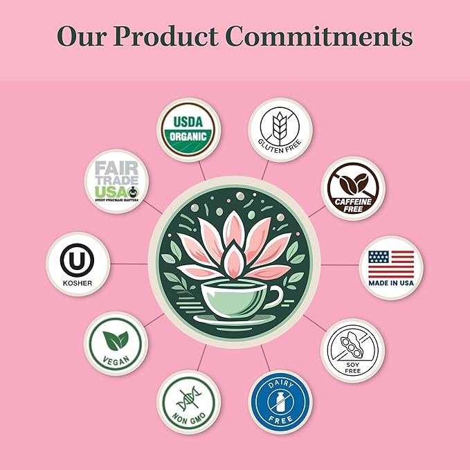 Jade Tea - Organic Women's Fertility Tea, 2 in 1 Hormone Balance Tea & Period Pain Relief - Red Raspberry Leaf, Lady’s Mantle, Red Clover, Chamomile, & Damiana Leaf, Cherry Vanilla - Made in USA