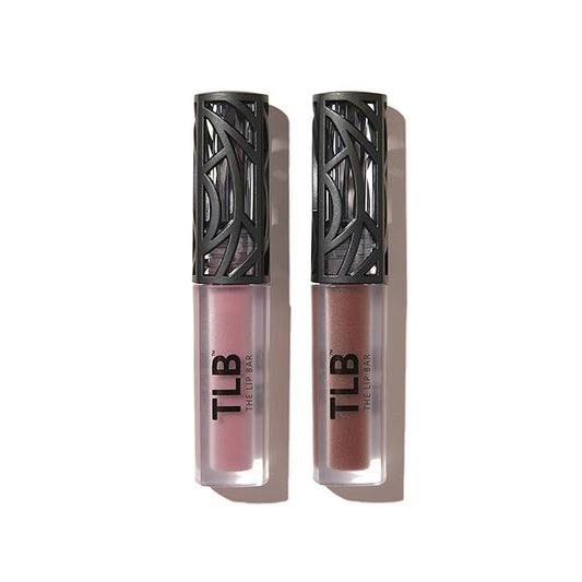 The Lip Bar - Nonstop Liquid Matte Lipstick Mini 2-Pack, Curlfriend (Mauve Pink) + Savage (Chocolate Red-Brown) - High Pigment - One Swipe - Long Lasting - Jojoba Oil & Vitamin E - Vegan - .24 fl oz