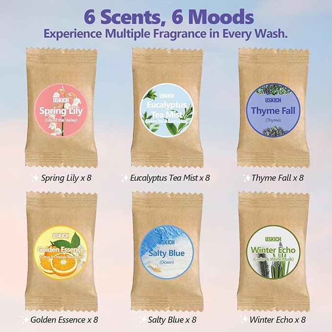 USKICH Foaming Hand Soap Tablet Refills -12Pack | Eco Friendly Products & Cleaning Supplies | Variety Fragrance Soap Refills Tablets for Using With Foaming Hand Soap Dispenser (12 x 8 Fl oz bottles)