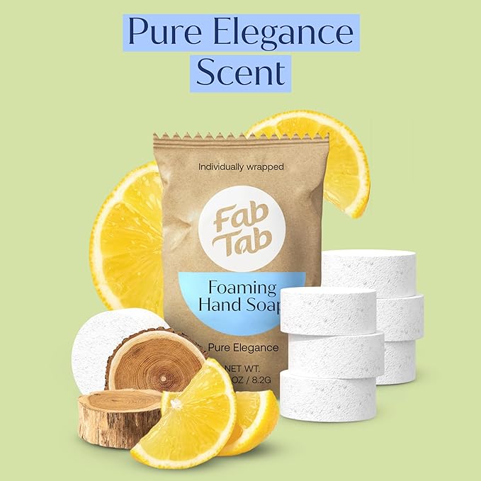 Fab Tab Foaming Hand Soap Kit - Natural Hand Soap - Bathroom Hand Wash - Plant-Based - No Harsh Chemicals - Variety scents - 4 Pack. Makes 4 x 11.9 fl oz (Bottle Not Included)