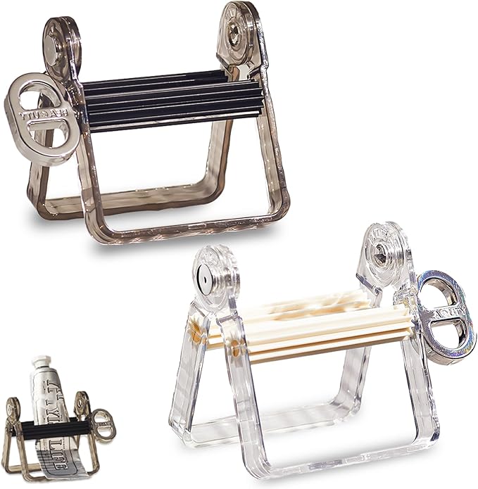 2-Pack Plastic Tube Squeezer Roller – Durable Tube Wringer for Paint, Toothpaste, Hair Color – Perfect for Artists, Salons & DIY (Black and White)