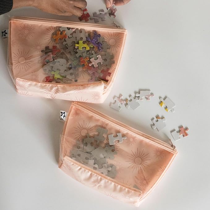 Tiny Twinkle Diaper Bag Organizing Pouches | Mess-Proof Clear Front Travel Organizer Bags | TSA Approved Toiletry Bag Set for Baby and Mom Essentials