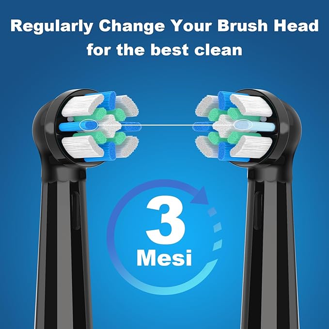8 Pack iO Replacement Heads Compatible with Oral B iO, for Oral B iO 2/3/4/5/6/7/8/9/10 Series Toothbrushes, Medium Bristles, Soft Yet Effective, Black/White