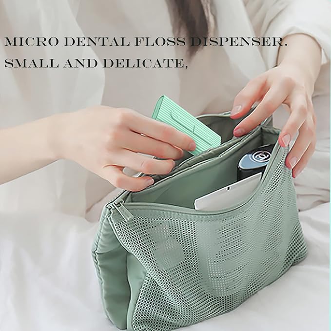 Holy rose Portable Dental Floss Picks Dispenser 2Box,Travel Floss Storage Case with Adult Toothpicks Flosser Sticks 80 Count,Portable Floss Case for Oral Care Teeth Cleaning Perfect Tool (Whit)