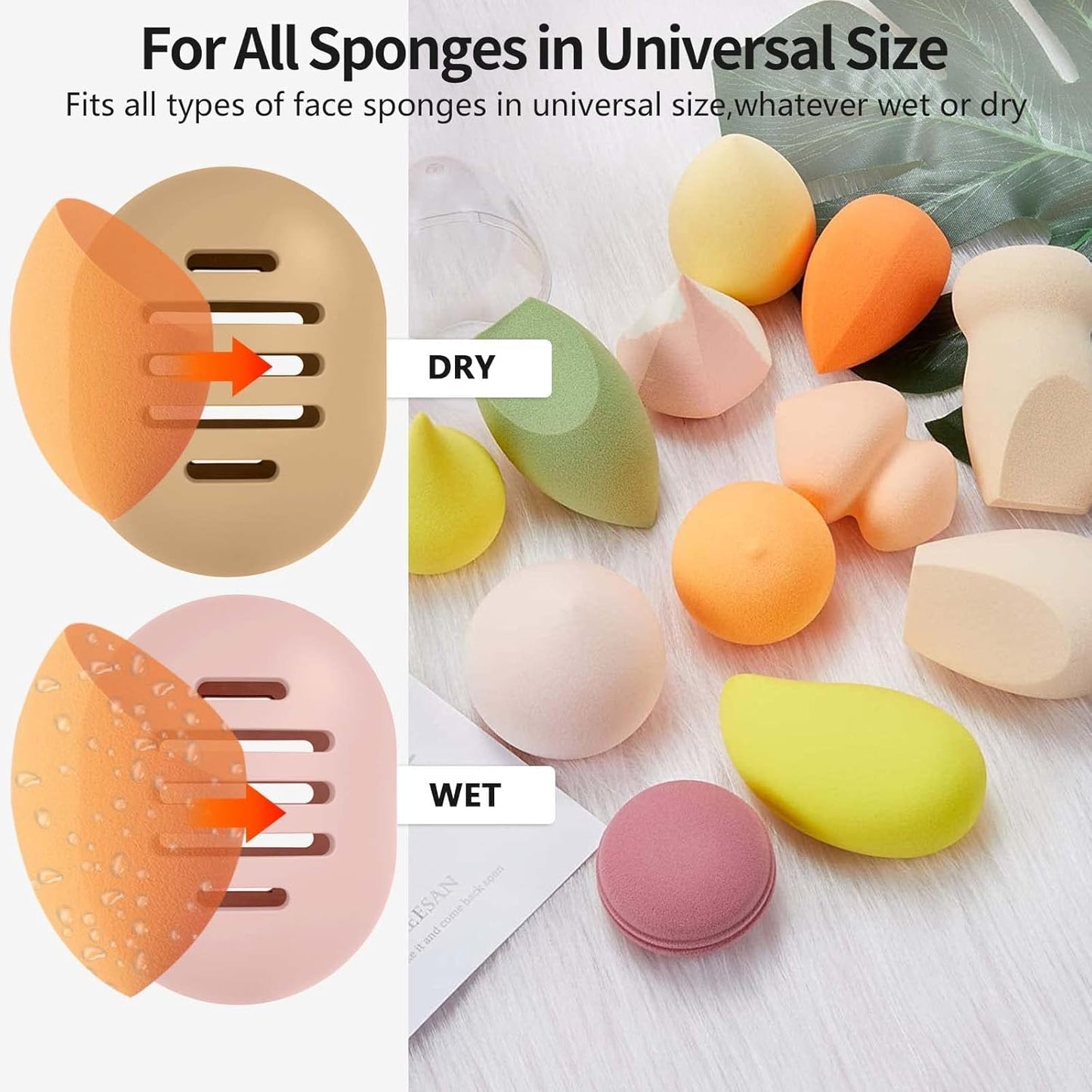 4 Pcs Beauty Blender Holder | Double-sided Breathable Silicone Make-up Sponge Holder Case for Travel or Daily,Shatterproof Beauty Blender Sponge Storage Easy to Clean,Grey+Khaki+Pink+Pink