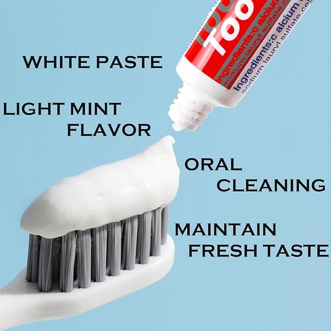 100 Tubes Bulk Travel Size Toothpaste,Extra Small 0.35oz Small Toothpaste Travel Size Bulk 0.8x3.5 inches Peppermint Mini Disposable Toothpaste for Hotel,Guests,Homeless,Charity