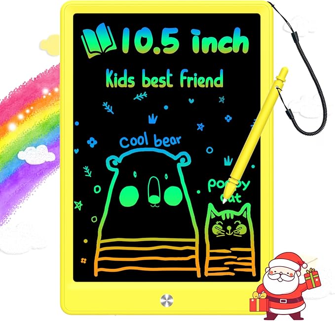 LCD Writing Tablet Doodle Board,10.5 inch Colorful Drawing Pad,Electronic Drawing Tablet, Drawing Pads,Travel Gifts for Kids Ages 3 4 5 6 7 8 Year Old Girls Boys (Yellow)