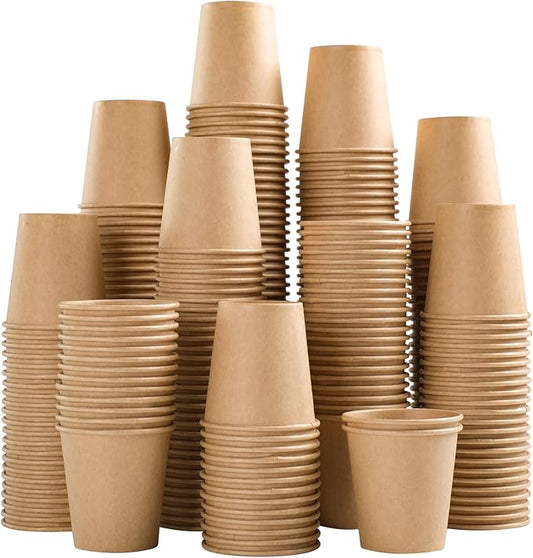SIUQ 1200 Pack 3 oz Kraft Paper Cups, Disposable Bathroom Cups, Mini Mouthwash Cups, Hot/Cold Beverage Drinking Cup for Gargle Espresso Juice Medicine (Brown)