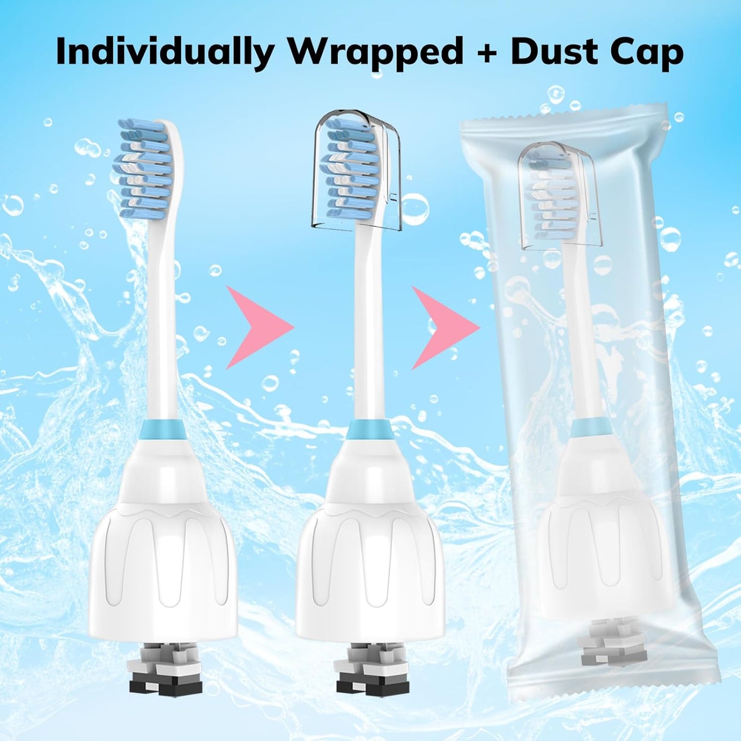 Replacement Toothbrush Heads for Philips Sonicare E-Series Essence Xtreme Elite Advance and CleanCare Screw-On Toothbrush Handles,6 Pack Soft Dupont Bristles Electric Toothbrush Replacement Heads