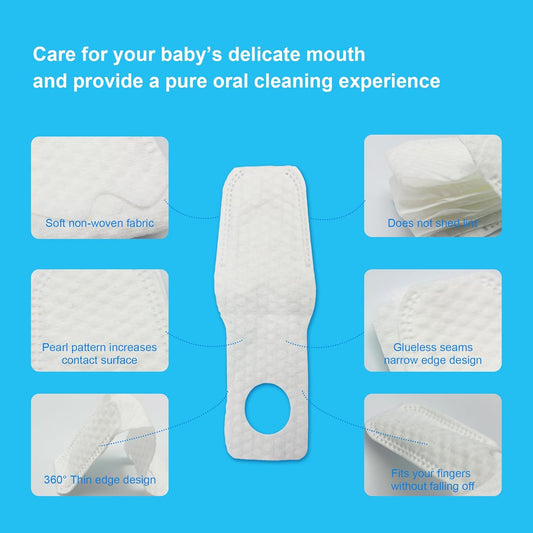 Baby Tongue Cleaner Newborn Finger Toothbrush, 42 Count Disposable Wet and Dry Use Baby Mouth Cleaner, Newborn Oral Care Clean 0-36 Months Toddler Teeth, Gums, Tongue Coating