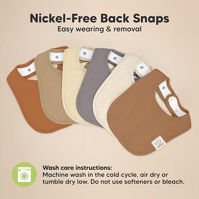 8-Pack Organic Baby Bibs for Boys, Girls - Soft Cotton Drooling and Teething Bibs for Baby Girl & Boy, Extra Absorbent, Easy To Clean & Put On for Toddler, Newborn, Infant 0-24 Months (Eclipse)