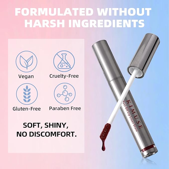 KIMUSE Peel Off Lip Stain Trio - Long - Lasting, Vitamin E Infused, Matte Finish Lip Makeup Set for All Skin Types, Transfer-Proof & Smudge-Resistant, Vegan & Cruelty Free