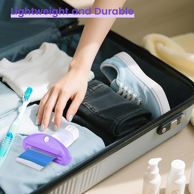 LOVEINUSA Toothpaste Tube Squeezer Dispenser, 4PCS Hanging Tooth Paste Clips Roller Squeezer Holder for Saving Toothpaste Facial Cleanser Creams Paint, Assorted Colors