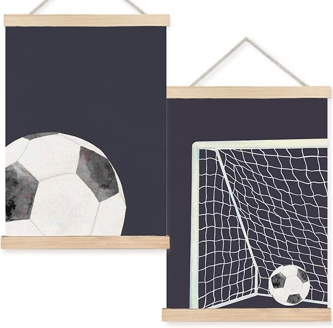 FDHSPAAM Soccer Wall Art Decor, Sports Room Decor for Boys, Boys Soccer Gifts, Sport Wall Art Posters for Nursery Home Boy Bedroom Playroom, 12x16 Inch Set of 2