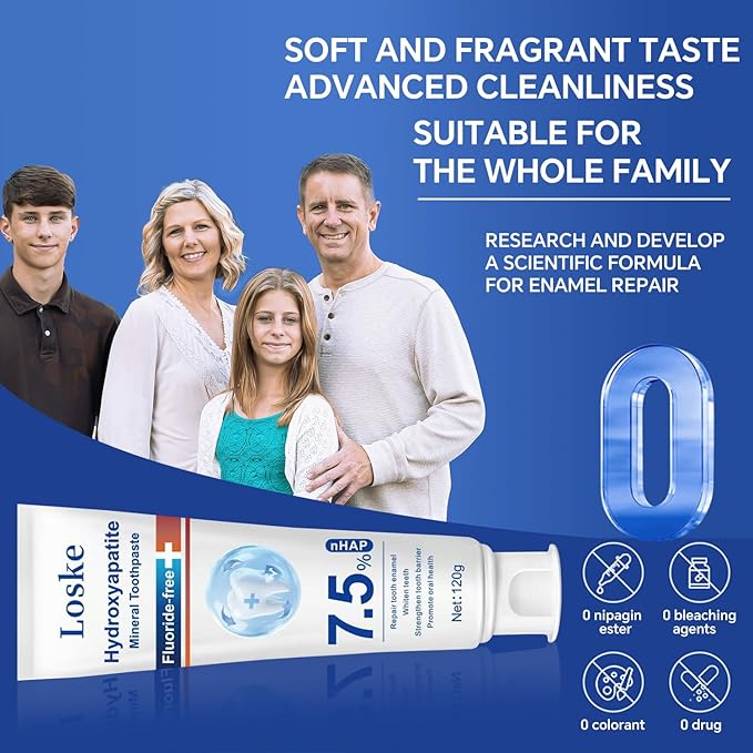 Hydroxyapatite Toothpaste for Stronger Teeth, Natural Remineralization Formula, Fluoride Free Whitening and Enamel Protection for Sensitive Teeth (2)
