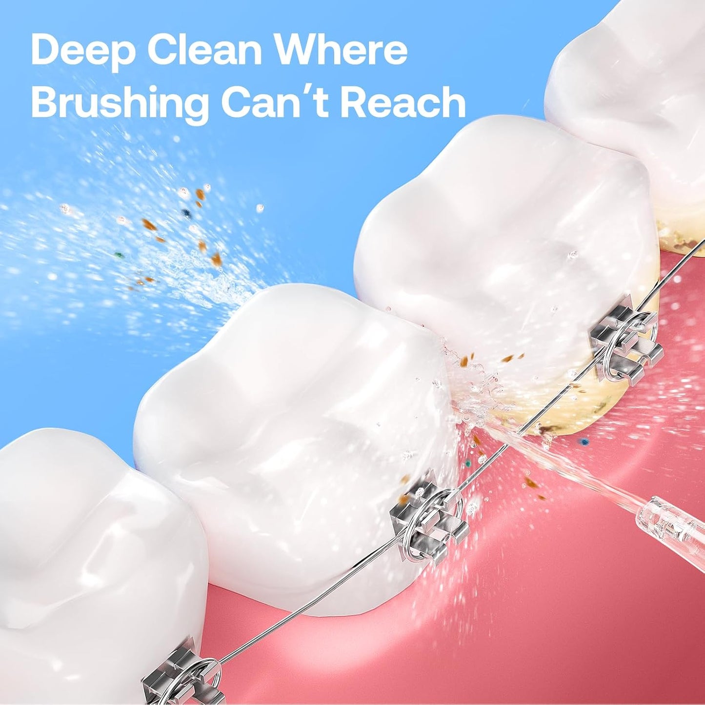 Bitvae Water Dental Flosser Teeth Pick, Portable Water Teeth Cleaner Picks, IPX7 Waterproof Oral Irrigator, 3 Modes 5 Intensities, USB Rechargeable Water Dental Picks for Cleaning - Lavender