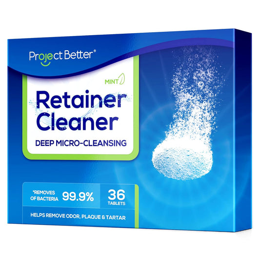 Retainer Cleaner Tablets & Denture Cleaning Tablets for Dental Appliances and Night & Mouth Guard.(36 Counts