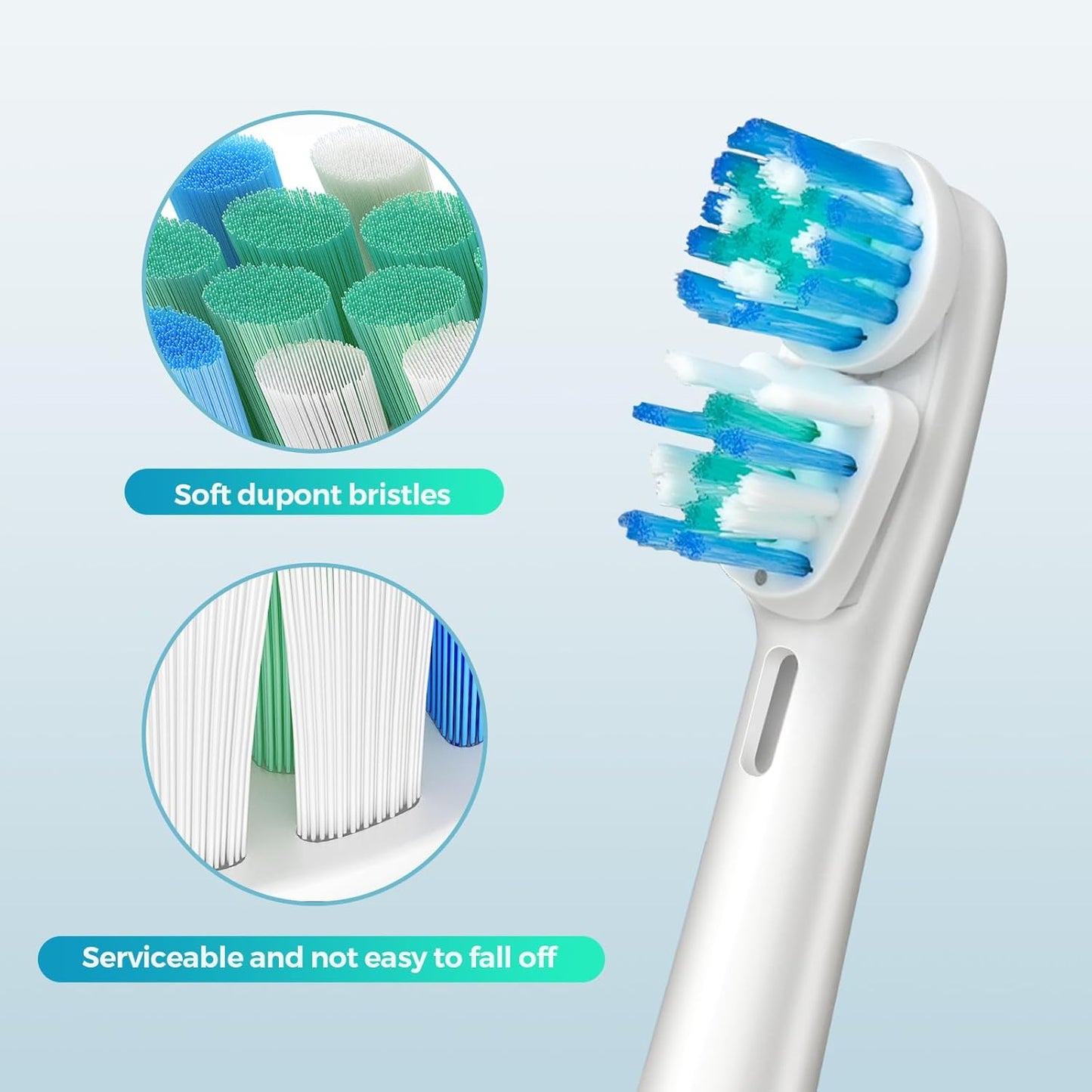 16 Pcs Double Heads Replacement Toothbrush Heads Compatible with Oral B Braun,Electric Toothbrush Heads Refill for Pro 500/1000/1500/3000/7000/8000/9600