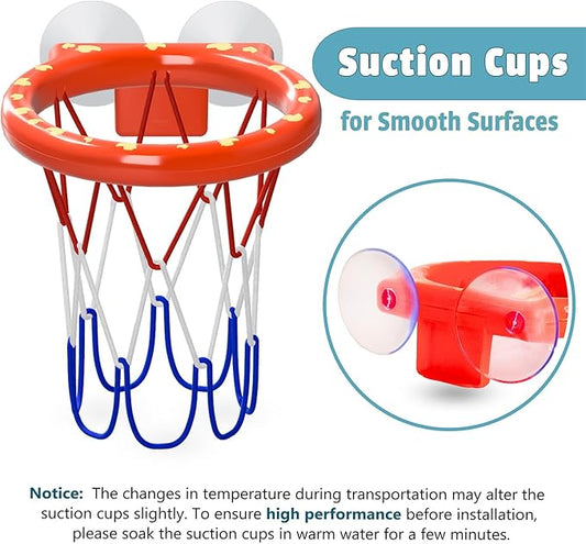Bath Toys, Bathtub Basketball Hoop for Toddlers Kids, Boys and Girls with 4 Soft Balls, Mold Free & Strong Suction Cup, Bathtub Shooting Game & Fun Toddlers Bath Toys for Boys or Girls